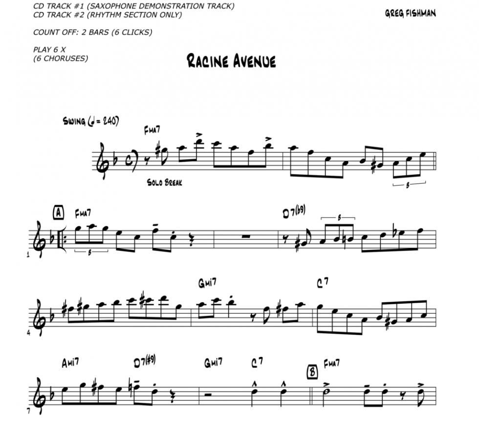 Jazz Saxophone Etudes Volume 4 Greg Fishman Jazz Studios